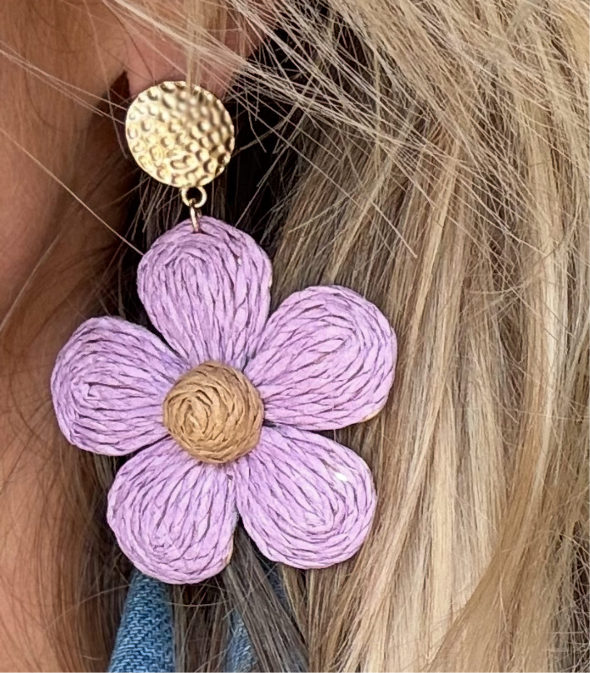 Earring flower lilac