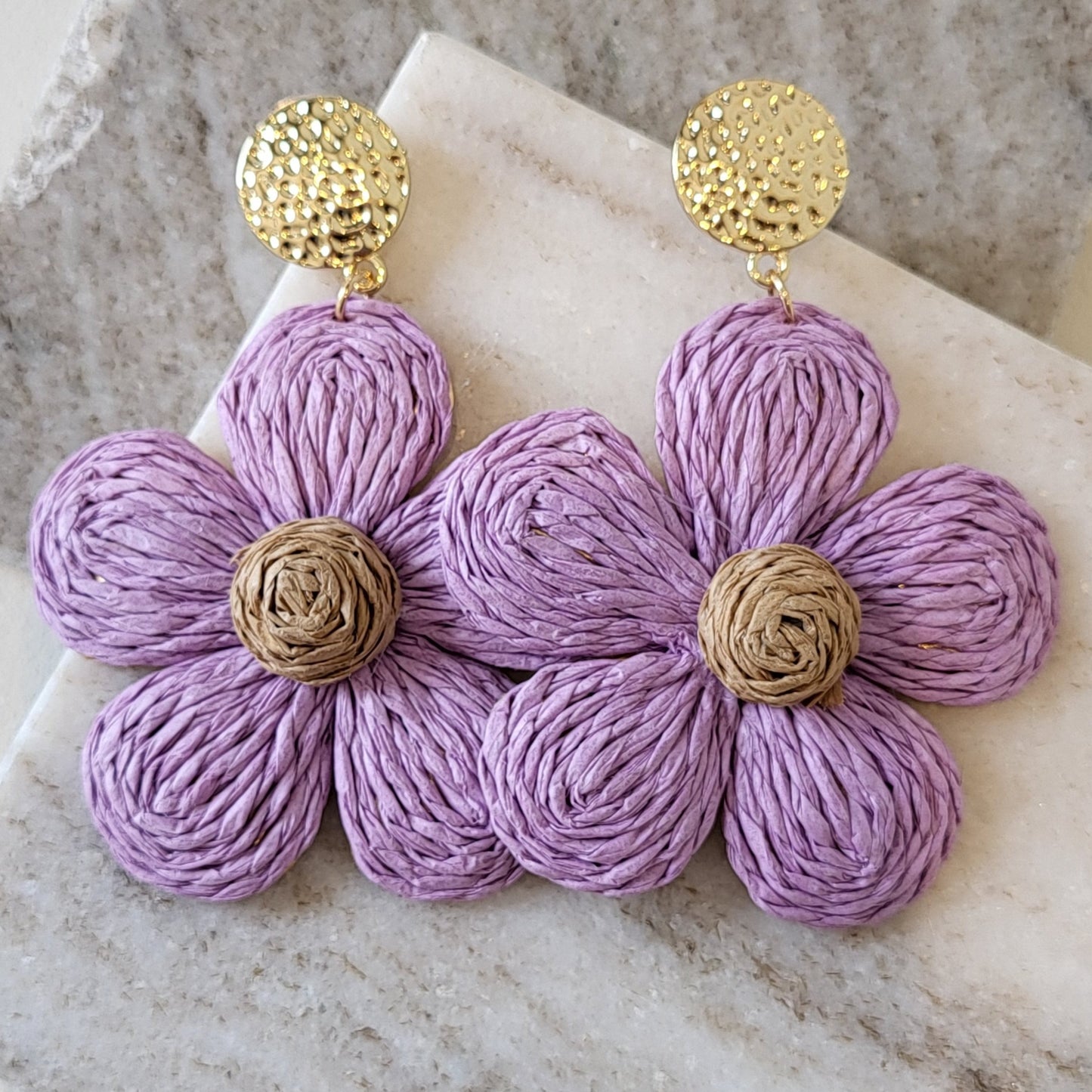 Earring flower lilac