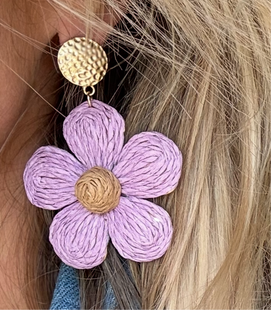 Earring flower lilac