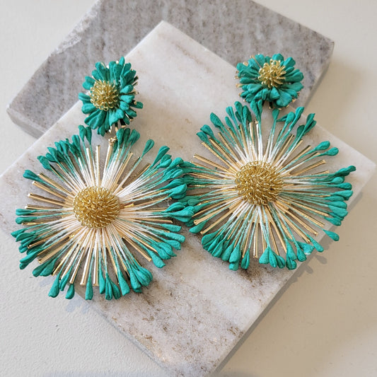 Earring Raffia turquoise