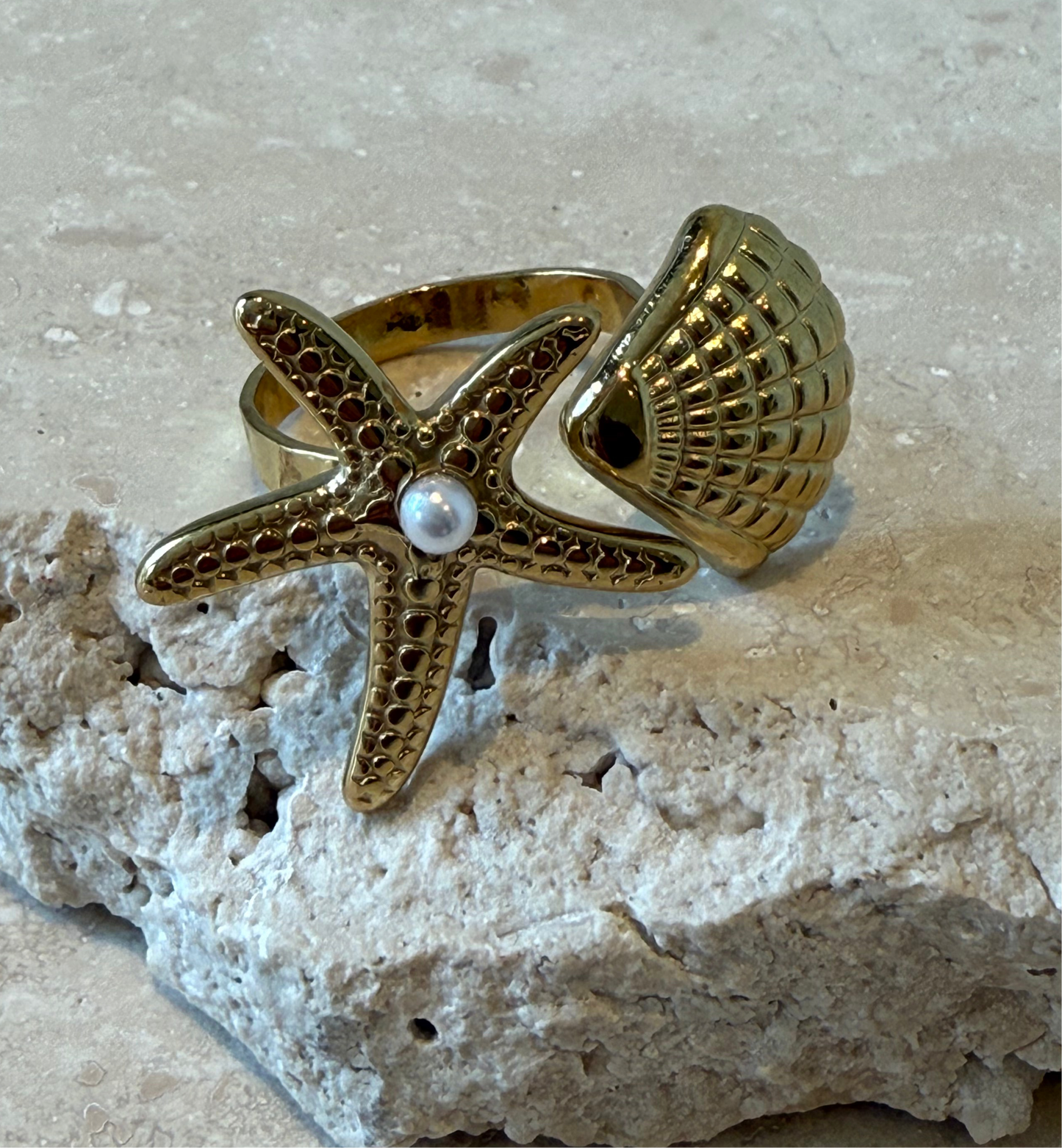 Ring Seashell parel gold