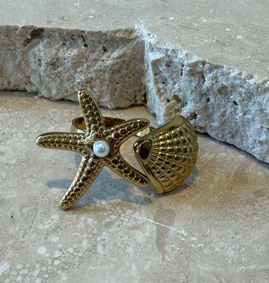 Ring Seashell parel gold