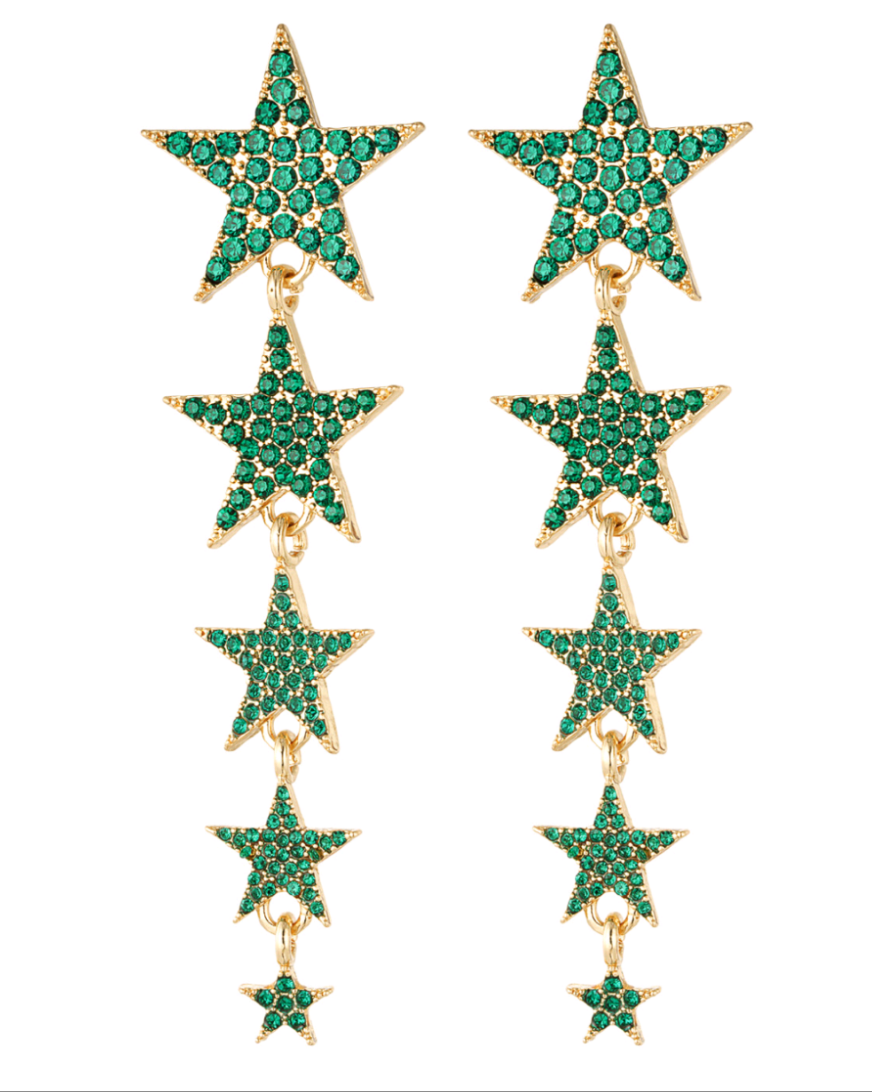 Earring stars green