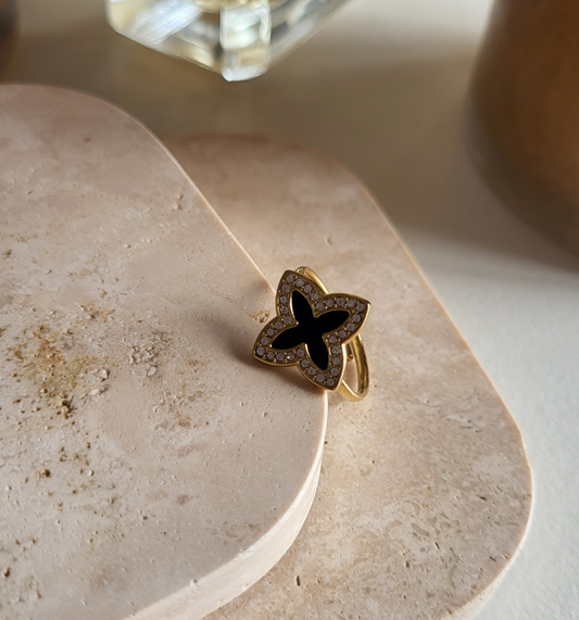 Ring Klaver Diamonds black