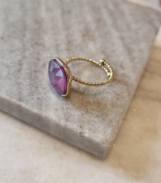 Ring stone purple