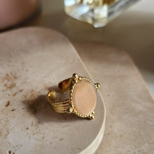 Ring stone beige