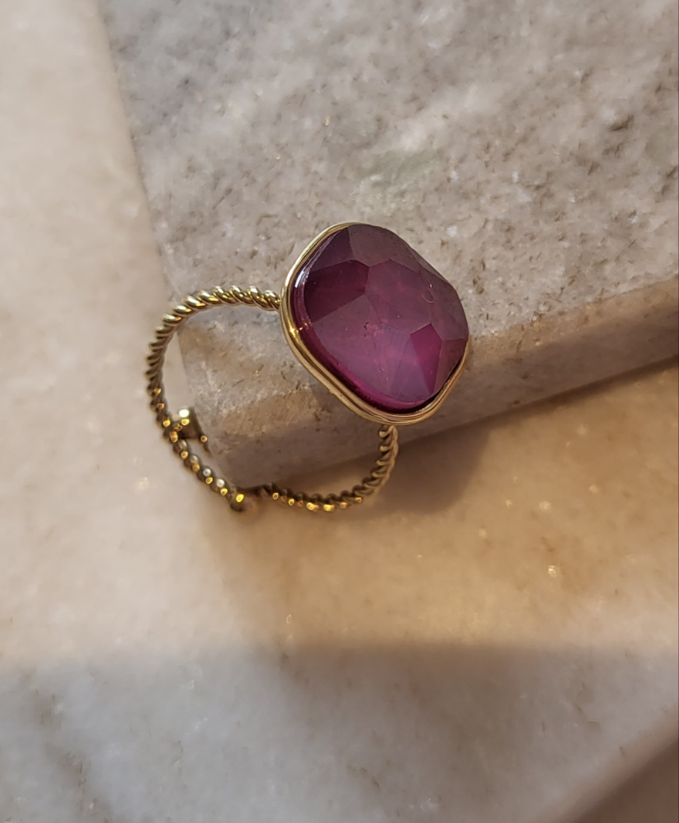 Ring stone purple