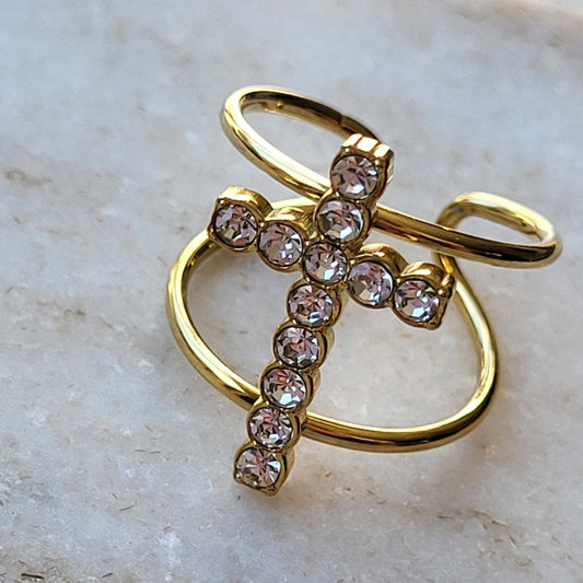 Ring Cross Diamonds
